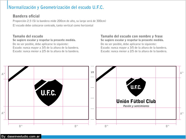 Bandera Manual de aplicación logotipo ufc