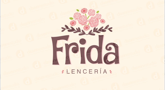 Diseño de logotipo Frida Lenceria - Fondo Claro