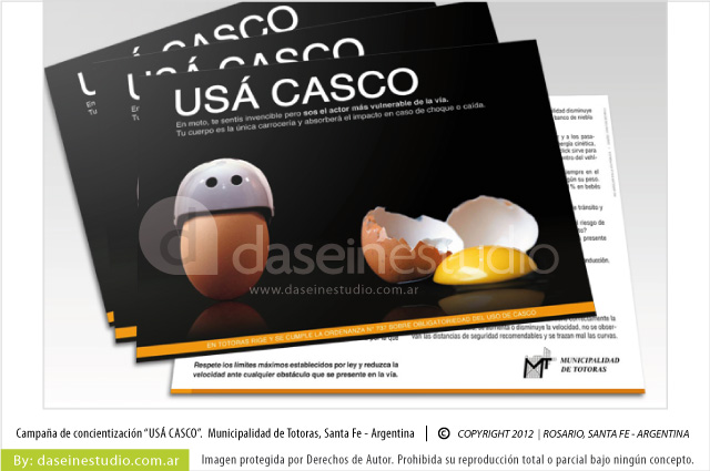 Diseño Campaña vial USA CASCO - Folletos