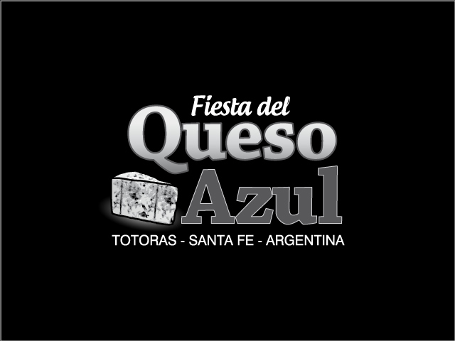  Diseño de logotipo Fiesta del Queso Azul - Blanco y negro con fondo negro: normalización de logotipo.