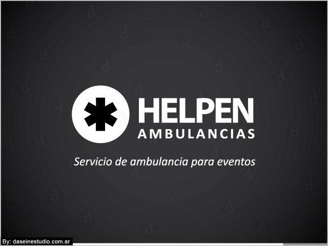 Diseño de logotipo Helpen Ambulancias - Versión fondo negro