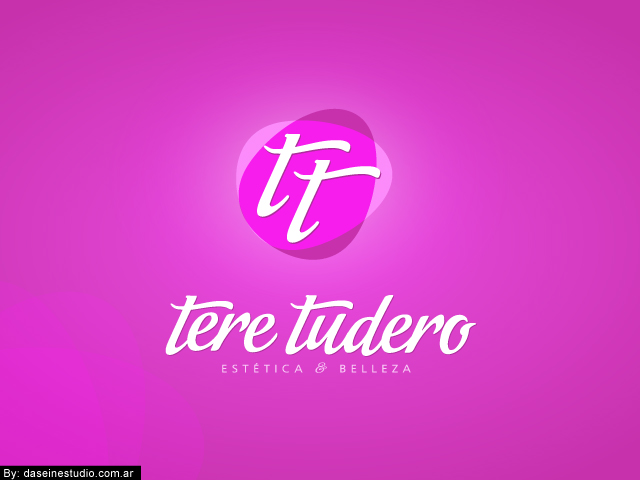  Diseño de logotipo Tere Tudero - Salamanca España - Fondo rosa: normalización de logotipo.