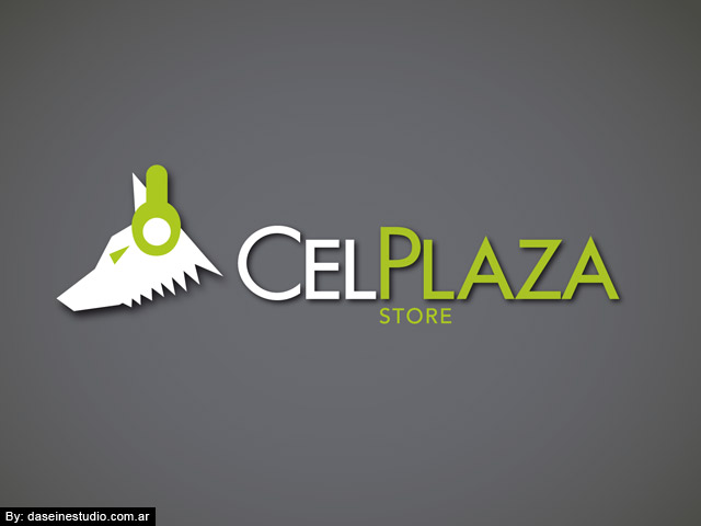 Diseño de logotipo CelPlaza Store Rosario - Color Negro