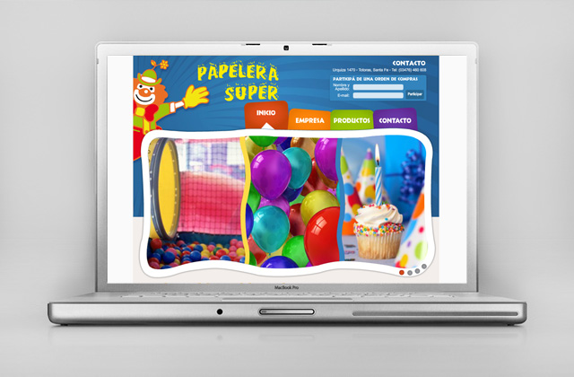 Diseño web Papelera Súper - Presentación