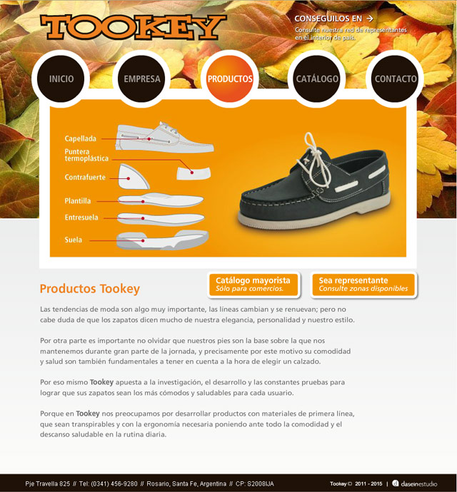 Diseño Web Rosario Calzados Tookey - Productos