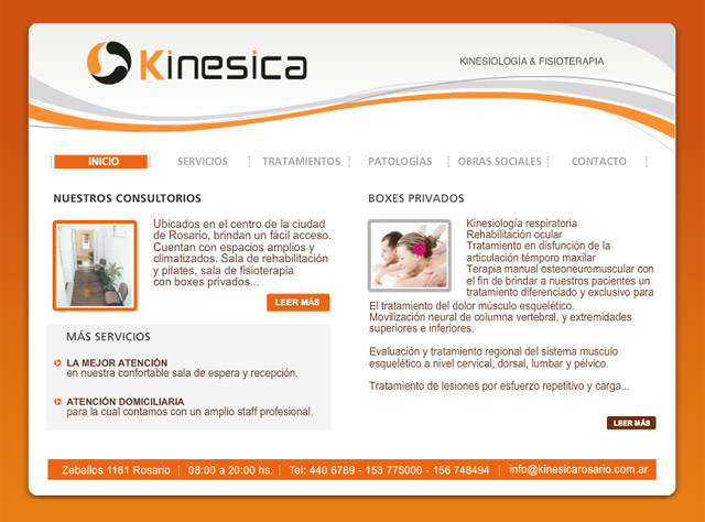 Diseño web Rosario Centro de Kinesiología - Inicio