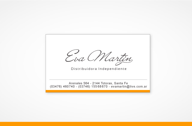 Diseño de tarjeta personal: Eva Martín | Distribuidora