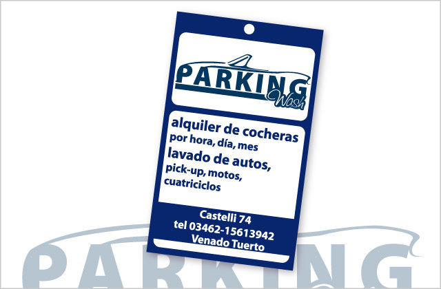 Diseño de tarjeta aromatizante Parking Wash