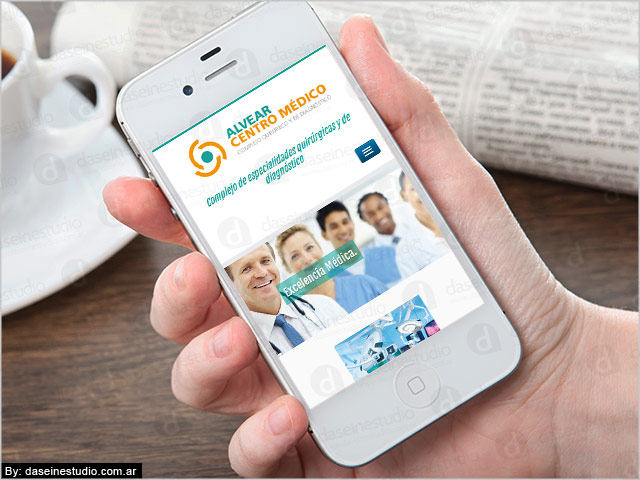 Diseño web responsive Rosario Alvear Centro Medico - vista en SmartPhone