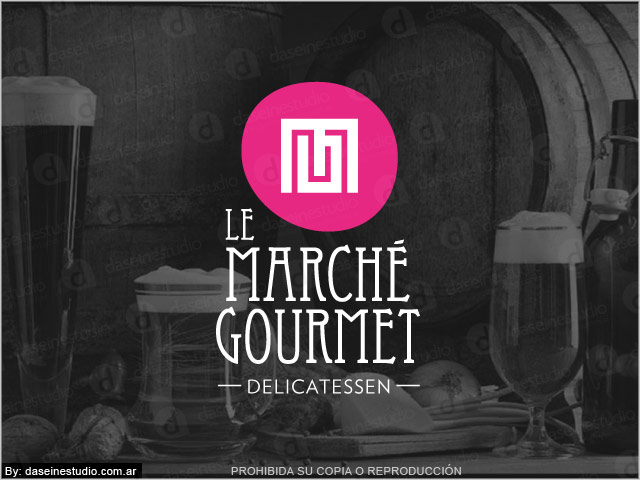  Diseño de logotipo Le Marché Gourmet - Berazategui Buenos Aires - Fondo negro: normalización de logotipo.