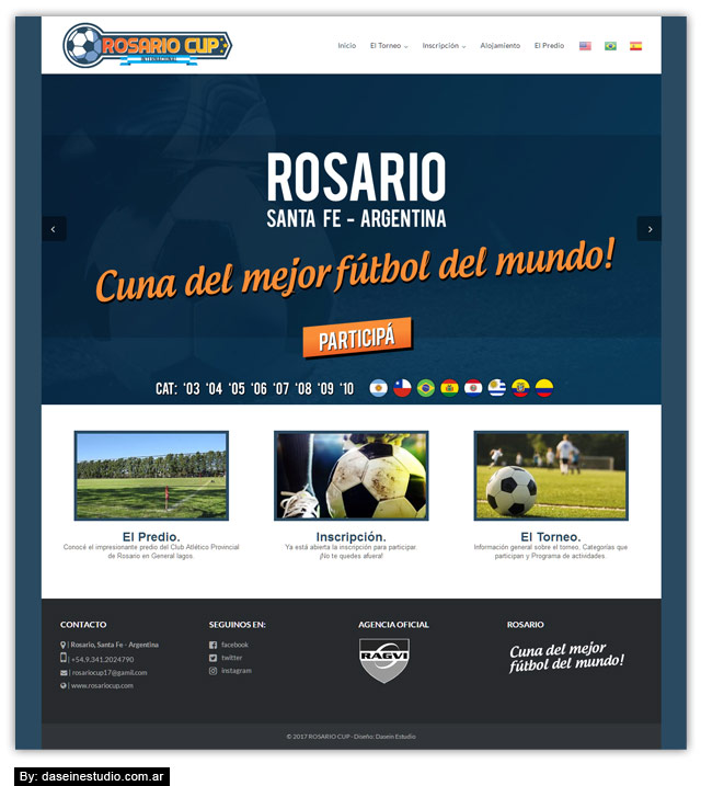 Diseño web Torneo Internacional de Fútbol Infantil - Fullsite