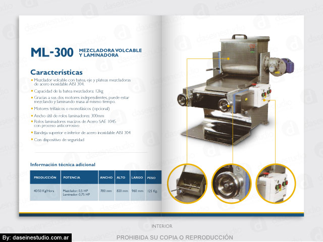 Diseño de Folleto Díptico: Fábrica de Máquinas para Pastas Rosario