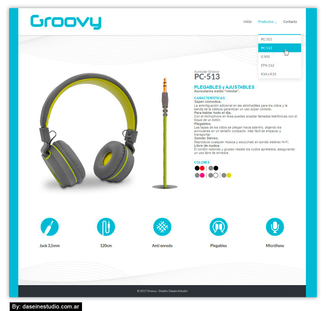 Diseño web Auriculares - Productos - Rosario Argentina