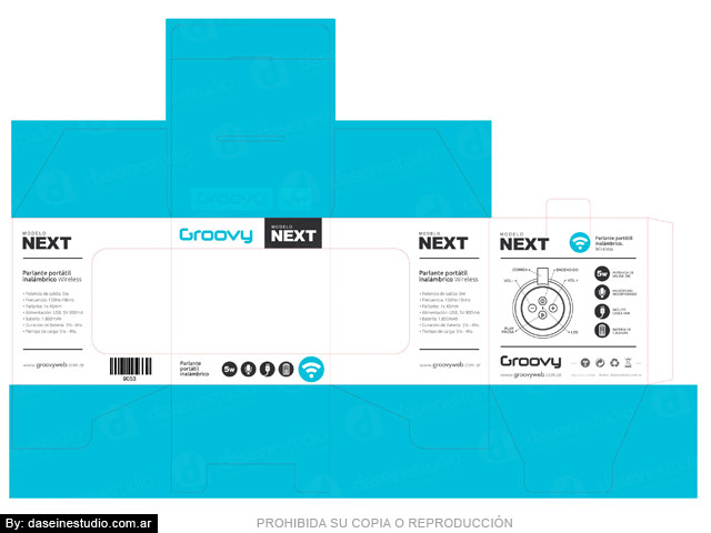 Packaging Parlante Modelo NETX - Toquel desarmado