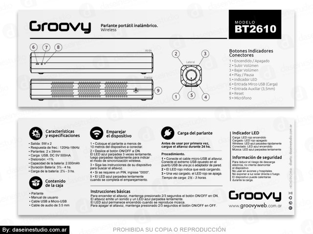 Packaging Modelo: BT2610 - Diseño de Manual de usuario