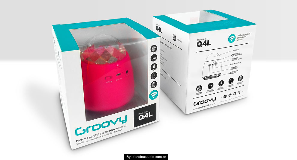 Diseño packaging Parlante Q4L